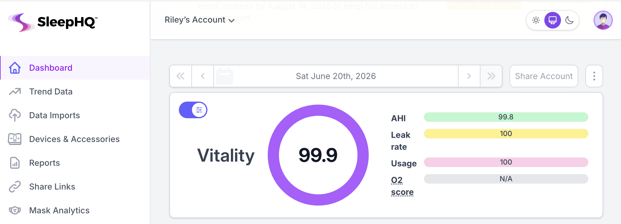 Web-based CPAP data analysis dashboard